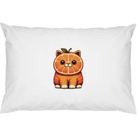 Azeeda 2 x 'Funny Orange Cat' Cotton Pillow Cases (PW00042624)
