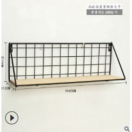 Simple Wooden Wall Storage Shelf Home Kitchen Holder Organization Rack Iron Wood Hanging Shelf
