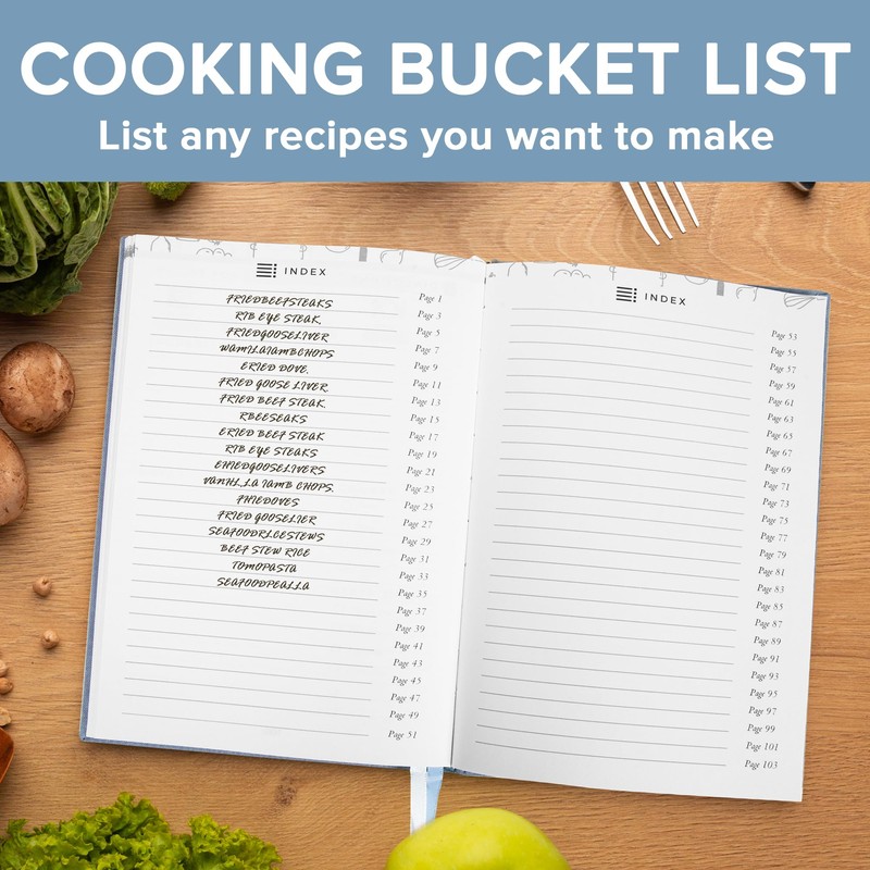 Notewells Elegant Hard Cover Recipe Journal – Blank Recipe Book