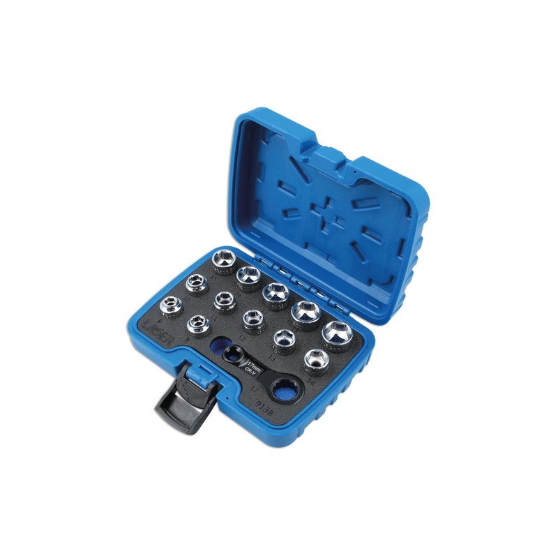 Laser 9138 Ratchet Torque Adapter with Shallow Insert Sockets 13pc