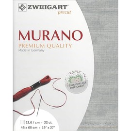 Zweigart Precut Vintage Murano Lugana Col. 7729 Fabric Cut, 48 x 53/68 cm