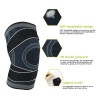 Rodillera Estabilizadora Negra Sports Unisex + Parches Dolor Rodillas
