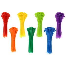 Mini Skater 4 Inch Plastic Nylon Cable Tie Self-Locking Organizer Fasten Cable Wire Cable Zip Ties Loop Wire Wrap Plastic Ring Winding Cable Ties Cable Ties Fixed Cables,700 Pcs/Pack (Colored)