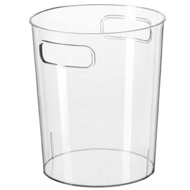 SEWACC Clear Waste Basket Plastic Trash Can Small Wastebasket Garbage Container Bin for Bathroom Bedroom Kitchen Home Office 27X21.5CM