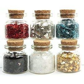 Meyer Imports - Juego de purpurina de vidrio alemán con diferentes colores, juego de purpurina y diferentes tamaños de grano