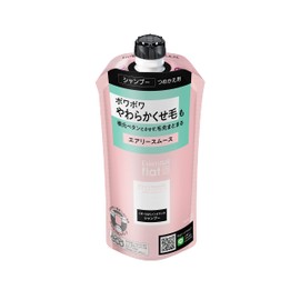 Flat Essential Flat Airy Smooth Shampoo, Fluffy Hair, Cat Hair, Wavy Hair, Hair Tips, Consolidation, Prevents Tangling, Hair Core Elastic Ingredients (Malic Acid: Repair and Moisturizing Ingredient), Refill, 11.8 fl oz (340 ml), 12.8 fl oz (340 ml) (x 1)