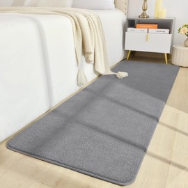 B BENRON Soft Runner Rugs 2x6ft, Non Slip Hallway Kitchen Runners Washable, Minimalist Grey Rugs for Bedroom Dorm Laundry Entryway, Low Pile