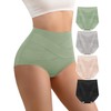 YDQ Womens High Waisted Cotton Underwear 4 Pack Tummy Control