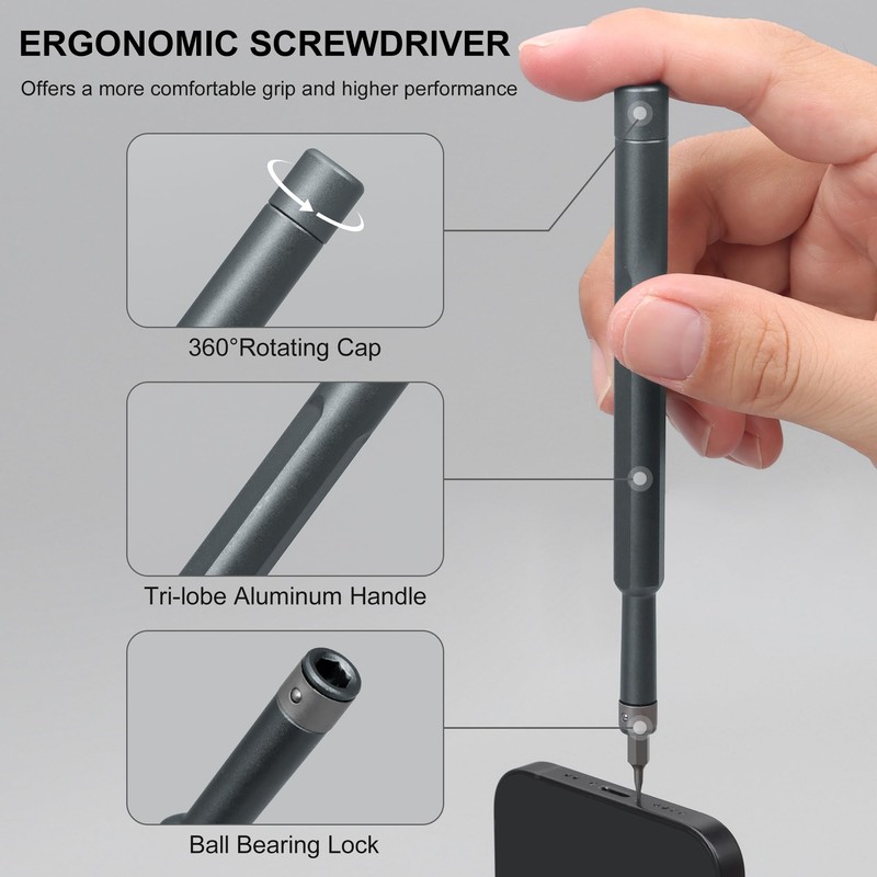 SHARDEN 49-in-1 Precision Screwdriver Set with 24 Double-ended bits,Small Screwdriver
