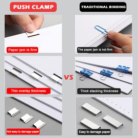 Modixun Clam Clip Dispenser with 208 Reusable Refill Clips, Will Not Damage Your Papers, Binder Clips Paper Clips for School Office, Black