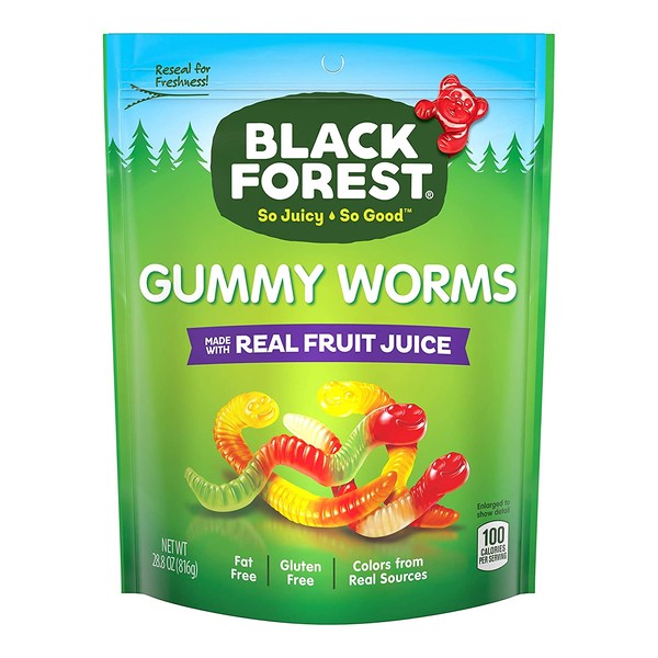 Black Forest Gummy Worms Candy, 28.8 Ounce, Pack of 6