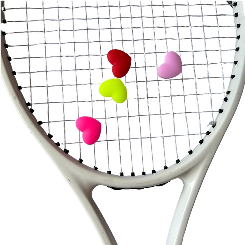 VANTOBEST 4Pcs Tennis Vibration Dampener Heart Silicone Racket Shock Absorber