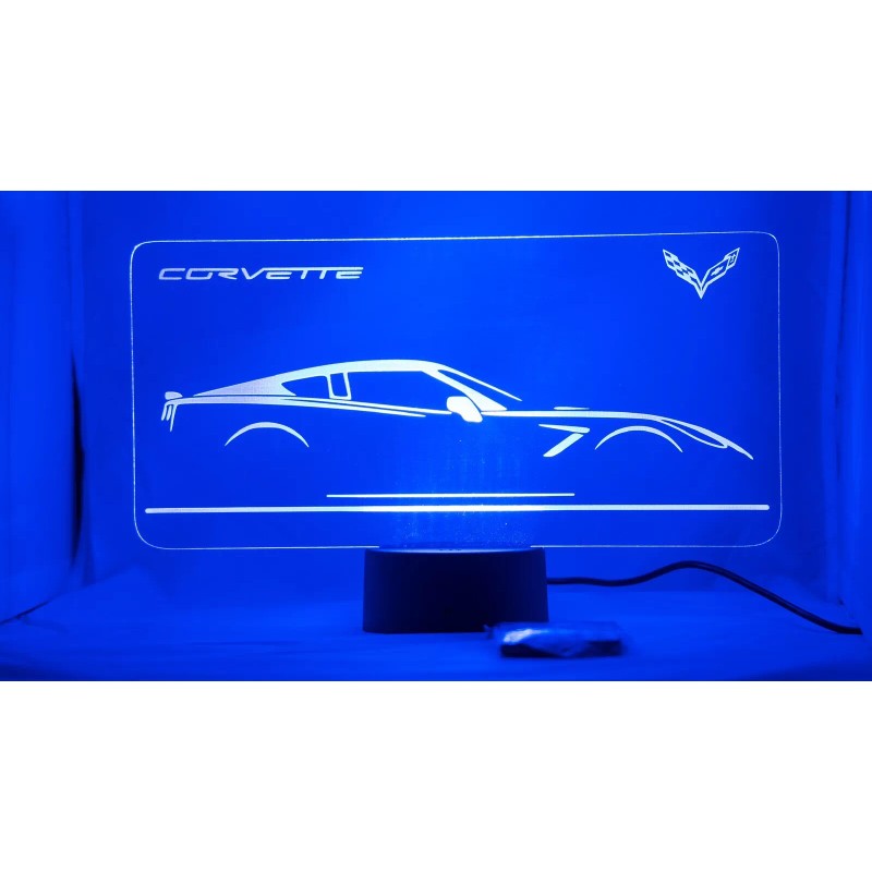Corvette c7 Acrylic Engraved Rgb Led Night Stand