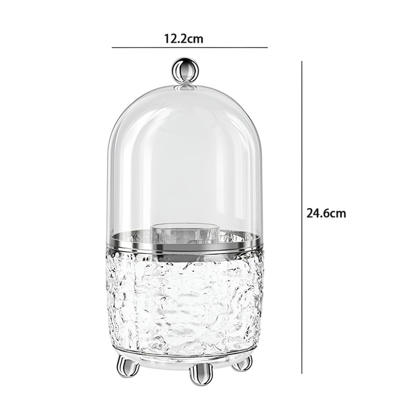 Dust-Proof Makeup Brush Holder,360° Rotating Makeup Organizer,5 Slot Makeup Brushes