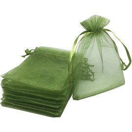 ANSLEY SHOP 50PCS 12x16 Inches Organza Gift Bags with Drawstring Gift Packaging Big Bags (Grass Green)