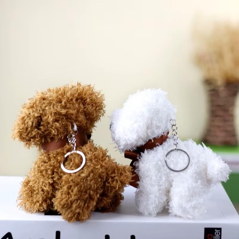 Amily, 4 Types of Plush Dogs, Keychain, Ribbon, Fluffy, Cute,