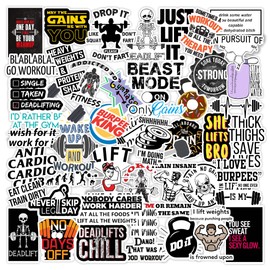 50 PCS Workout Stickers – Motivational Fitness Decals for Women, Men, Teens, Water Bottles, Gym, Laptops, Skateboards, Helmets, Phone, Weightlifting & Fitness Planners