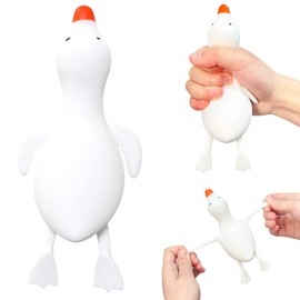 Duck Squishy Stress Ball 1 Pack - Dough Ball Squeeze Fidget Toys for Kids and Adults - Cute Animal Squish Squeeze Ball, Pull and Stretch, Stress Relief Balls for Anxiety, Anger, Autism, ADHD