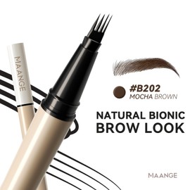 MAANGE Eyeliner with 2 Liquid Brow Set, Ultra-fine Waterproof Black Eyeliner Pencil, with 2-Fork-Tip and 4-Fork-Tip Liquid Brow Pencil, Long-lasting, Smudge-Proof, Creates Natural Tint,Deep Brown