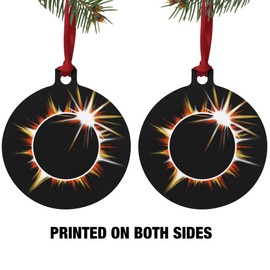 GRAPHICS & MORE Total Solar Eclipse Painted Aluminum Holiday Christmas Tree Ornament - 3.0" (7.6 cm) x 3.37" (8.6 cm)