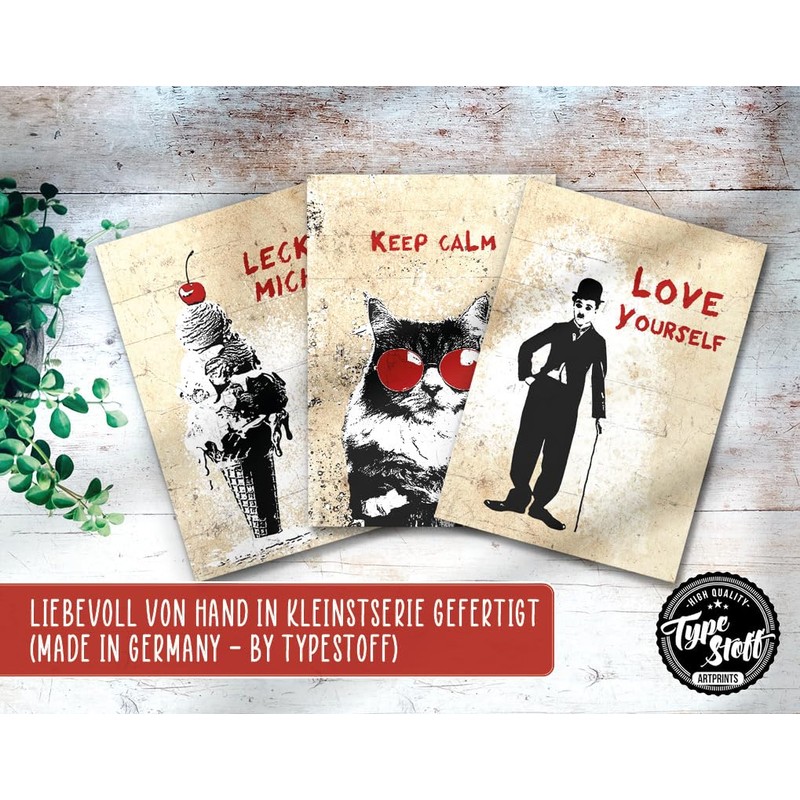 TypeStoff 20 Postcard Saver Set - ShortQuotes - DIN A6,