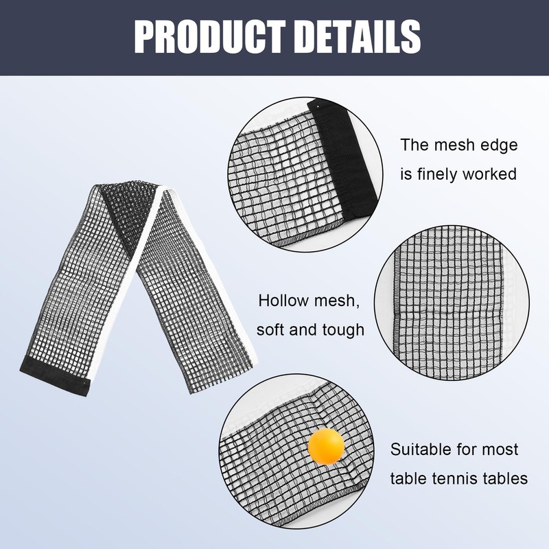 Pack of 2 Table Tennis Net, Polyester Table Tennis Replacement