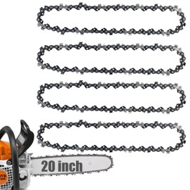 4Pcs 20 inch Chainsaw Chain 3/8" LP Pitch .050" Gauge 72 Drive Links, Chain Saw Chains Fits for Husqvarna 455 460 Rancher, Chain Saw Blade for Stihl Poulan, Chainsaw Blade for Craftsman, 585550072 E72