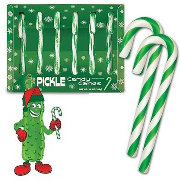 DILL PICKLE Flavor Candy Canes CANE Box of 6