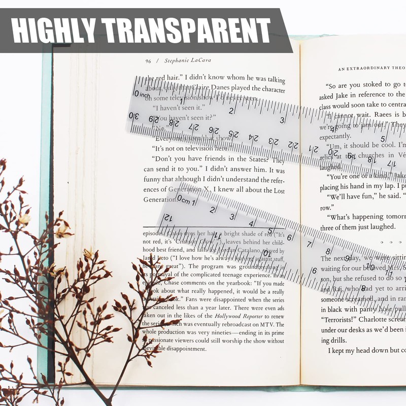 12 Pack Clear Plastic Ruler,Straight Ruler,8 Pack 30cm Ruler, 4