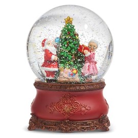 The Bridge Collection Musical Mr. & Mrs. Claus Snow Globe - 6.5" Festive Wind Up Holiday Snow Globe - Santa Claus Christmas Water Globe