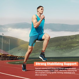 KIRZAX 2er-Pack Knöchelbandage für Männer und Frauen, Fußbandage bei Plantarfasziitis, Verstauchungen, Achillessehnen- und Sehnenentzündungen, verstellbare Kompressionsmanschette mit Gummizug