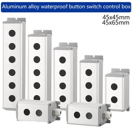 GAFNED Metal Aluminum Pushbutton Industrial Home Control Switch Box 16mm 19mm 22mm 1/2/3/4/5/6 Holes 45 * 45mm 45 * 65mm (Color : 3Hole, Size : 16mm 45x45mm)