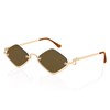 Retro Small Irregular Half-Frame Metal Sunglasses for Women, Trendy Lightweight