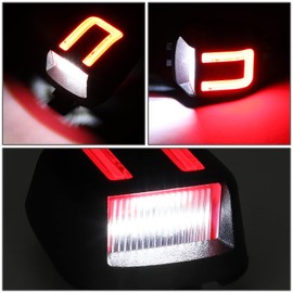 NUVISION LIGHTING NVL-LPL-019 Pair of Black Housing Clear Lens Red C-Pattern Lens LED License Plate Lights Compatible with Frontier/Navara 07-19