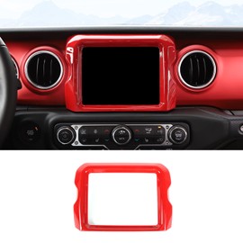 8.4" GPS Navigation Panel Frame Cover Trim for 2018-2022 Jeep Wrangler JL JLU & 2020+ Gladiator JT (Red)