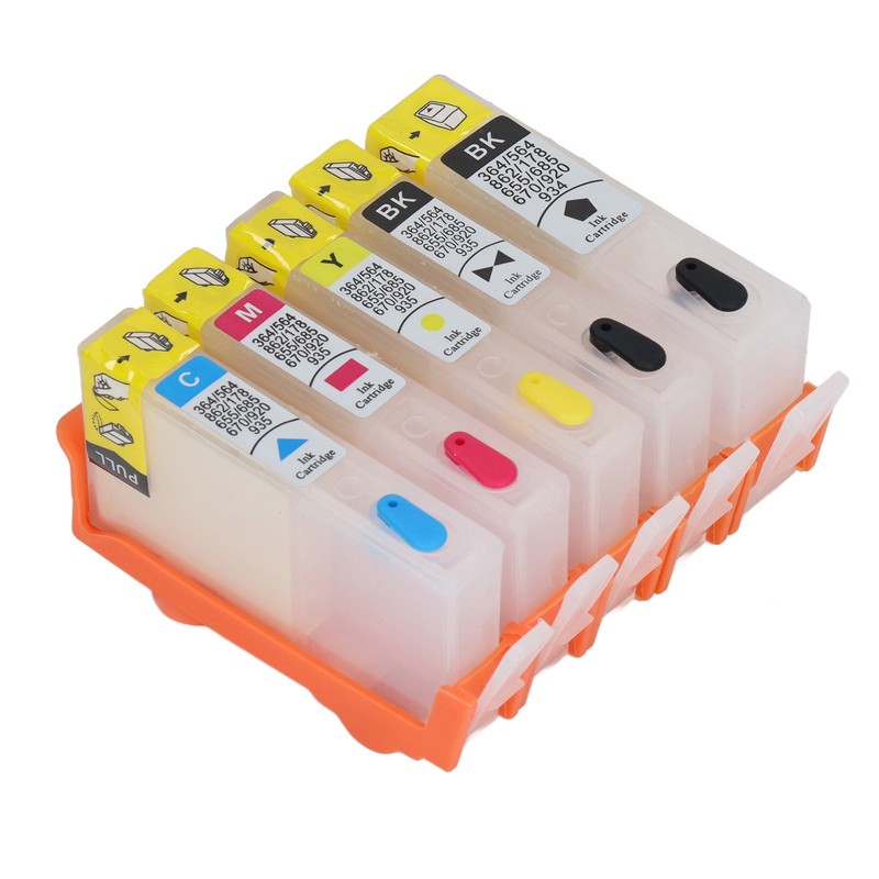 5PCS Ink Cartridge Set BK C M Y Smooth Ink