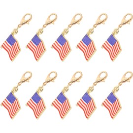 ABOOFAN 10 Unidades Llavero Bandera de Estados Unidos en Aleación Plana, Compacto y Resistente a Rayaduras, Adecuado para Viajes y Uso en Escritorio de Aula