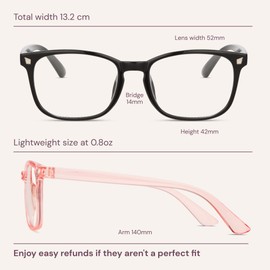 Blue Light Blocking Glasses - Fashion Square Fake Eyeglasses, Anti UV Ray Computer Gaming Glasses, Blue Blockers Glasses for Women/Men