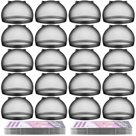 MORGLES 20 Pcs HD Black Wig Cap for Men Women, Stretchy Nylon Wig Caps for Lace Front
