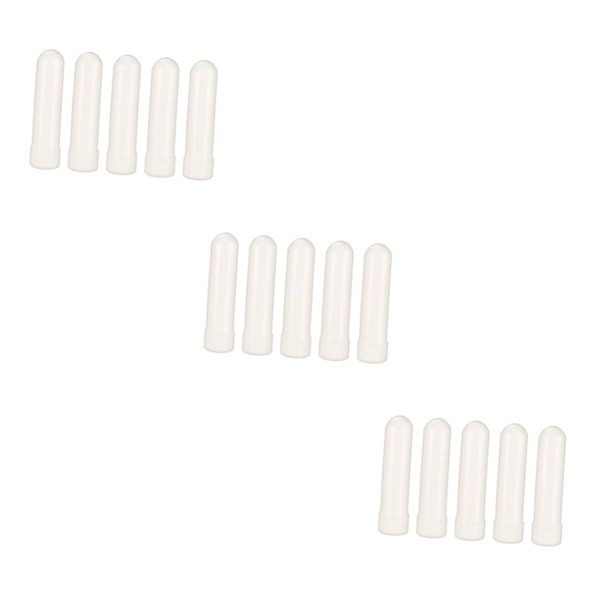 Housoutil 15pcs Refillable Essential Oil Tubes White Aromatherapy Sticks for