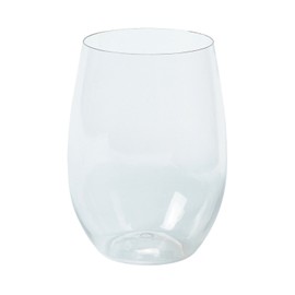 Fun Express Clear Stemless Plastic Wine Glasses - 12 Pieces