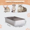 Stainless Steel Cat Litter Box with High Sides - Never