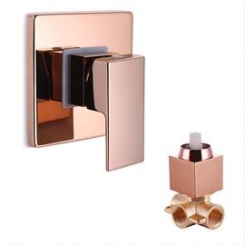 SKOWLL Shower Valves Wall Mount Single Function Shower Handle Valve Mixer, Bathroom Single Handle Shower Faucet Rough-In Valve Rough-in, Rose Gold Finsh