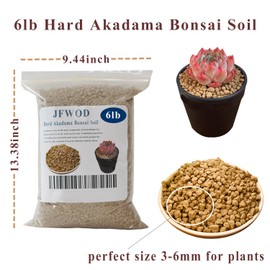 JFWOD 6lb Hard Akadama Bonsai Soil 3-6mm Small Grain for Cactus, Succulents, Bonsai Plants Soil Amendment, Prevent Over Water, Provides Optimal Water Retention, Fast Drainage
