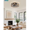 LEDIARY Caged Ceiling Fans with Lights, Farmhouse Flush Mount Ceiling