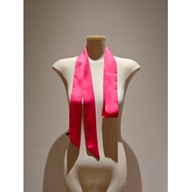 Women's Satin Belt 5 cm x 195 cm Band Imitation Silk Long Scarf Dress Waistband Hat Accessories, Dark Rose