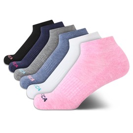 Nautica Womens Quarter Socks - 6 Pack Breathable Cushioned Athletic Performance Ankle Socks for Women (Sizes: 4-10), Size 4-10, Blue Assorted