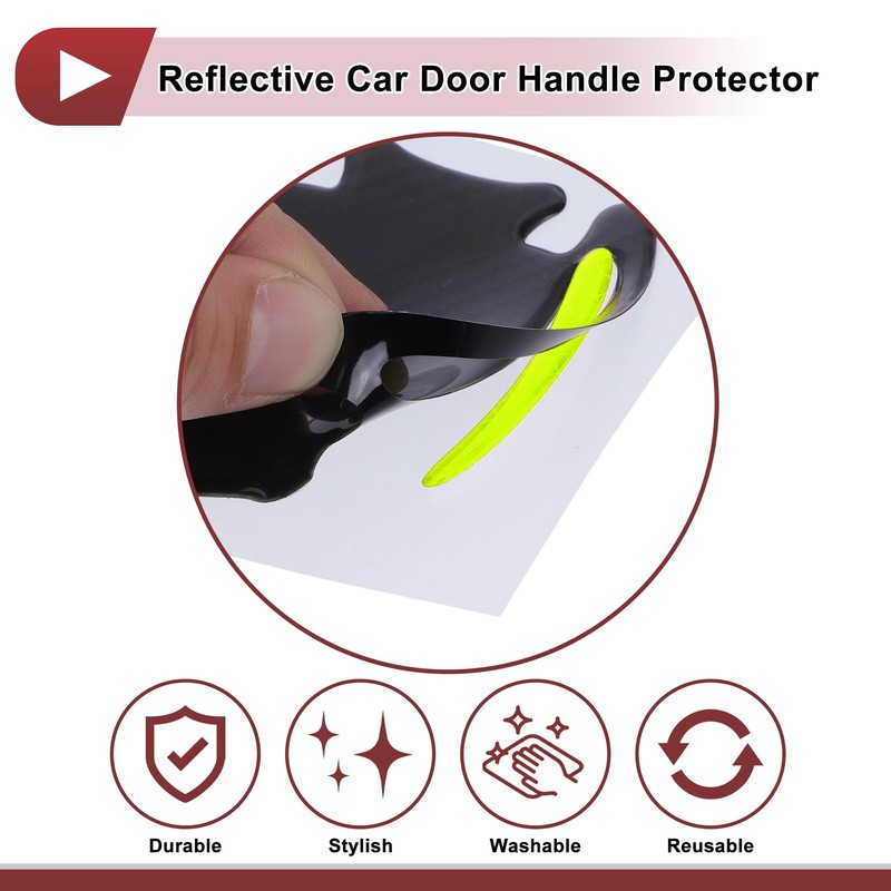 HEROFFIX 1 Set Reflective Car Door Handle Scratch Protector Anti-Scratches
