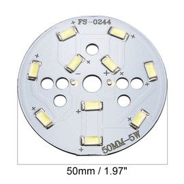 uxcell LED Chip Bulb 300mA 5W 10 LEDs 5730 SMD Module Aluminum Board Pure White Super Bright 50mm Dia 10pcs for Floodlight