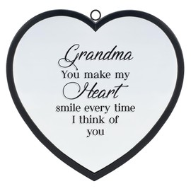 Dicksons Elanze Designs Grandma You Make My Heart Smile Heart Shaped Black 12 x 12 Metal and Glass Wall Mounted Mirror